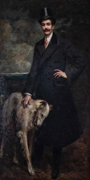 Man with a Borzoi