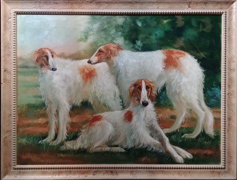 Three borzoi